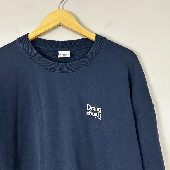 Outdoor Voices Doing Things Oversized Navy Sweatshirt Size Medium Women's - Picture 2 of 5